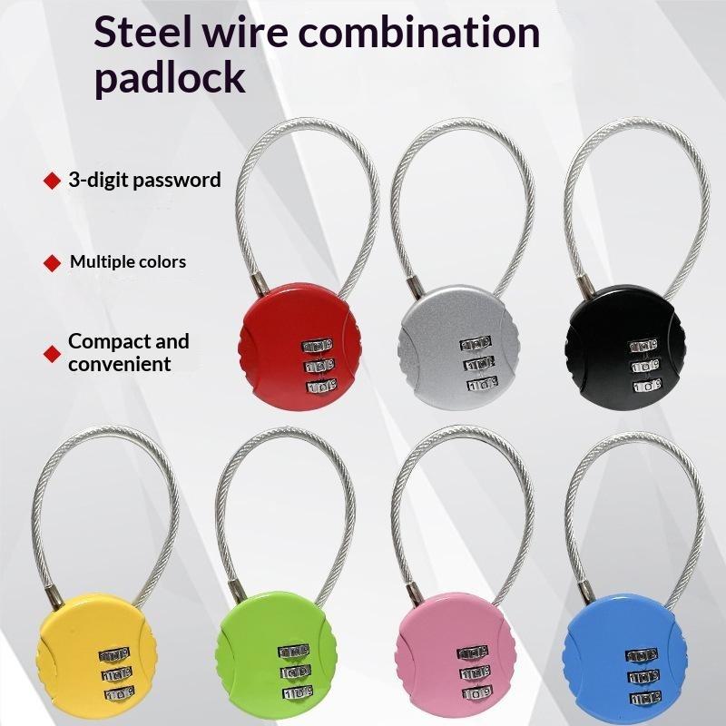 Cable Lock Flexible - กุญแจล็อคแบบใช้รหัส 3 หลัก สายยืดหยุ่น ป้องกันการโจรกรรม สำหรับกระเป๋าเดินทาง